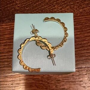 Gold Scalloped Hoop Earrings